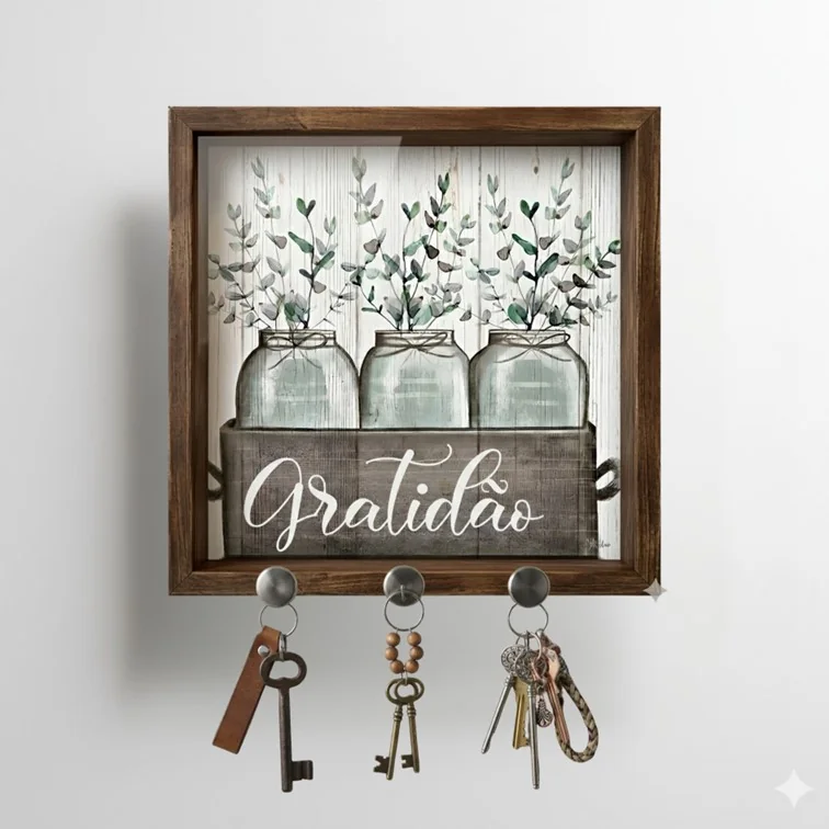 Porta-Chaveiro Decorativo para Hall de Entrada