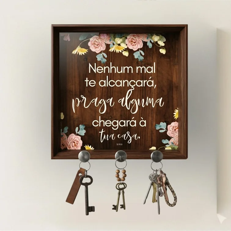 Porta-Chaveiro Decorativo para Hall de Entrada