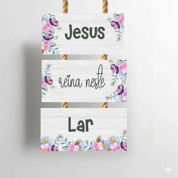 Placa Decorativa Personalizada com Frase para Casa