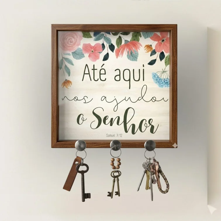 Porta-Chaveiro de Parede com frase